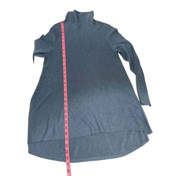 Eileen Fisher Merino Wool Tencel Turtleneck Tunic Sweater Size Small Minimalist - Picture 6 of 8